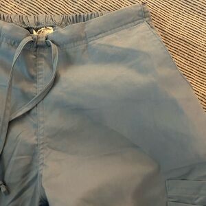Light Blue Drawstring Scrub Pants